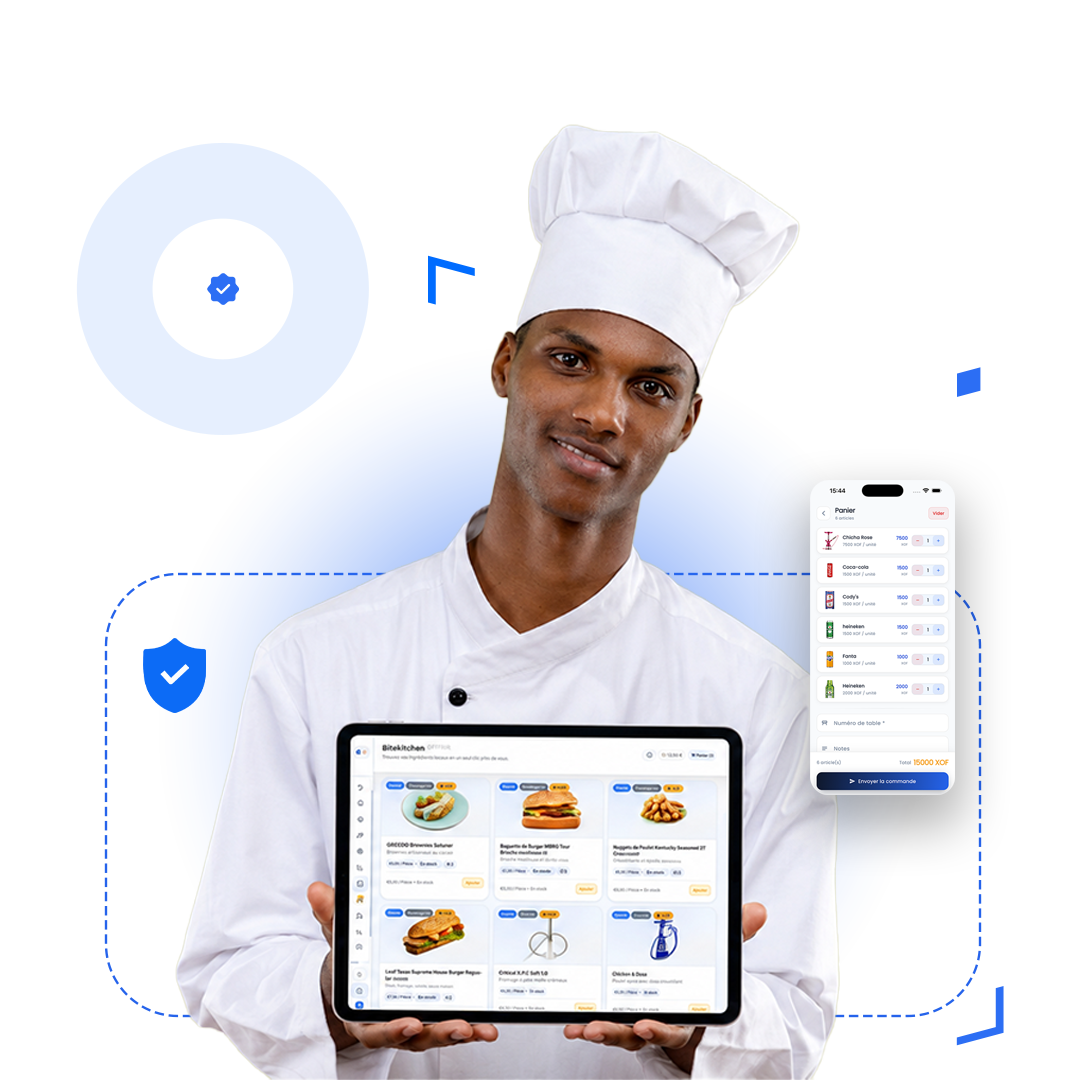 Chef utilisant Oryna pour piloter son restaurant